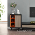 Ensemble de salon avec armoires en bois, meuble TV design avec table basse et table d&#39;appoint
